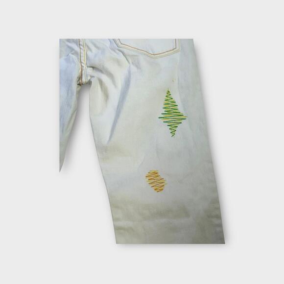 Pepe Jeans London White  Denim Jeans Womens Embroidered Boot Cut Size 32 - Picture 7 of 14